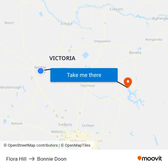 Flora Hill to Bonnie Doon map