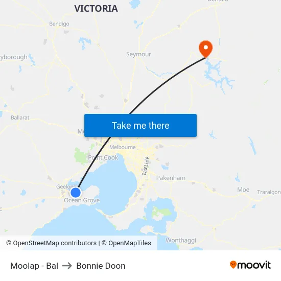 Moolap - Bal to Bonnie Doon map