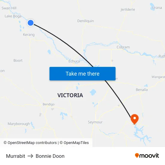 Murrabit to Bonnie Doon map