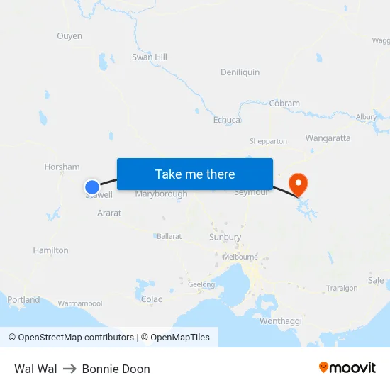 Wal Wal to Bonnie Doon map