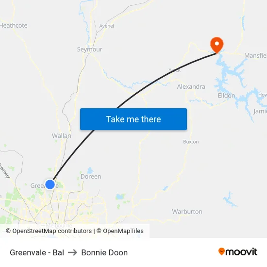 Greenvale - Bal to Bonnie Doon map