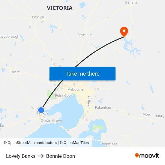 Lovely Banks to Bonnie Doon map