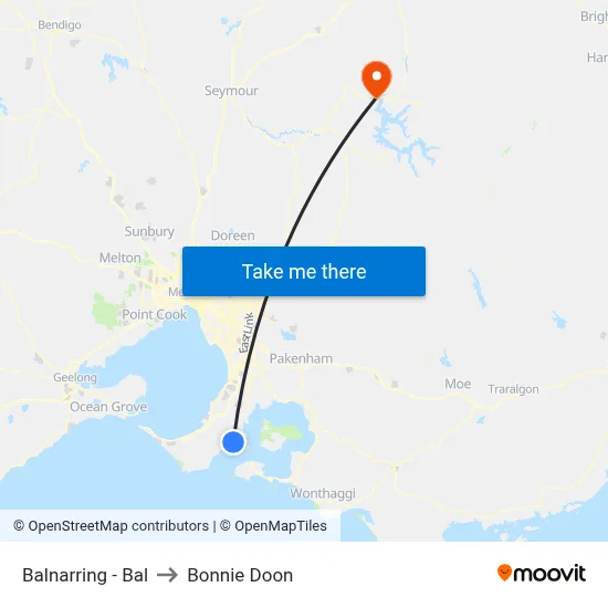 Balnarring - Bal to Bonnie Doon map