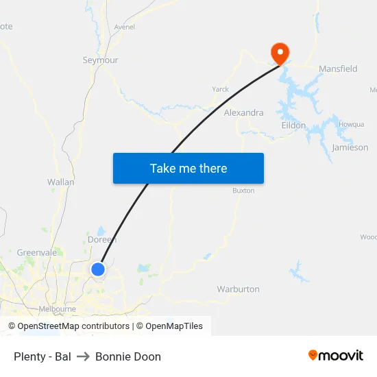Plenty - Bal to Bonnie Doon map