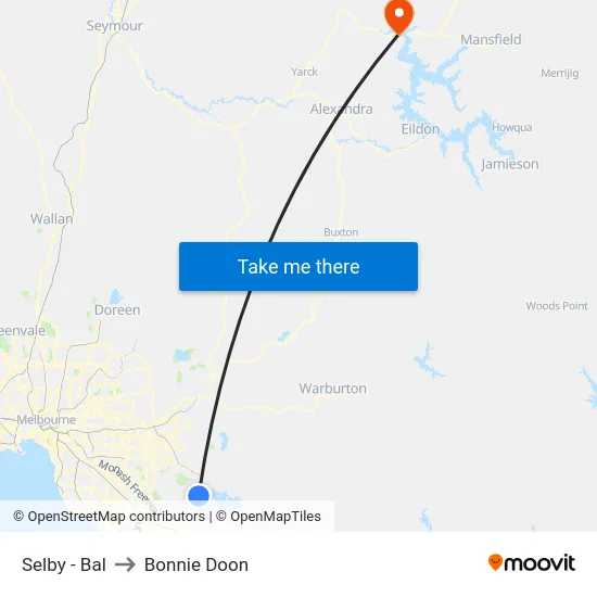 Selby - Bal to Bonnie Doon map