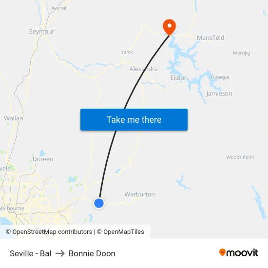 Seville - Bal to Bonnie Doon map
