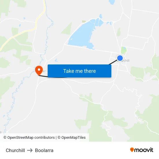 Churchill to Boolarra map