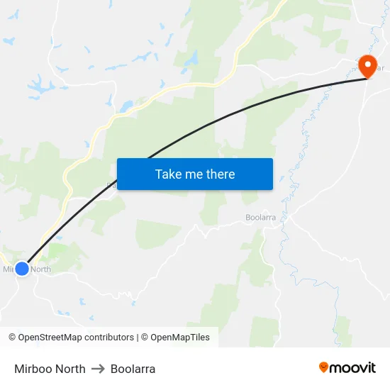 Mirboo North to Boolarra map
