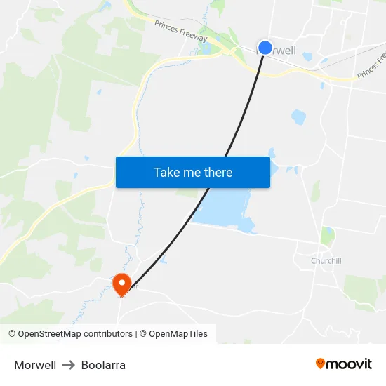 Morwell to Boolarra map