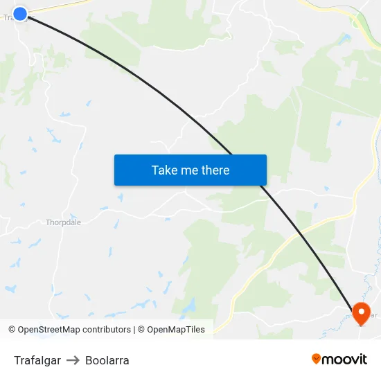 Trafalgar to Boolarra map