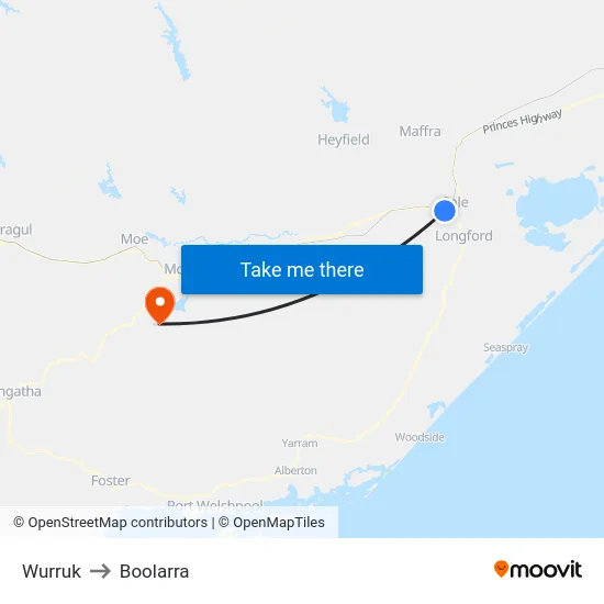 Wurruk to Boolarra map