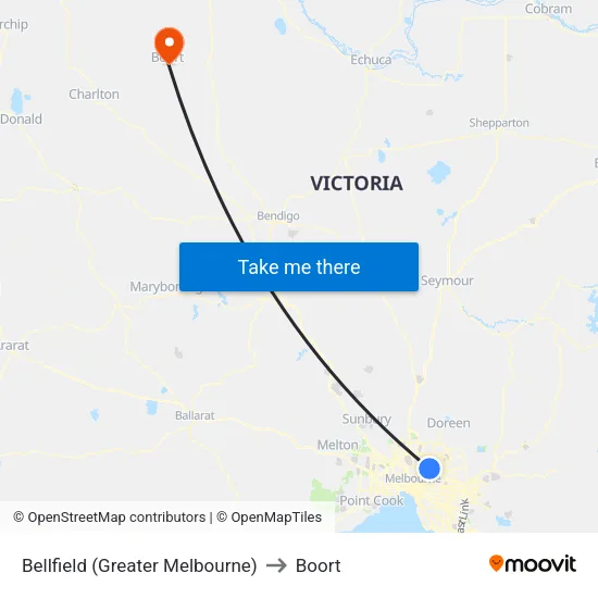 Bellfield (Greater Melbourne) to Boort map