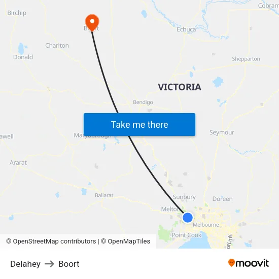 Delahey to Boort map