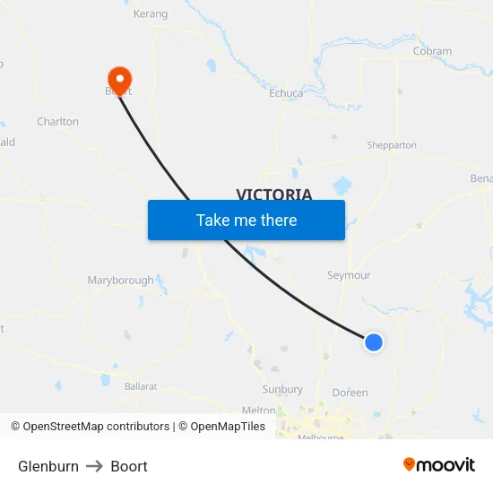 Glenburn to Boort map