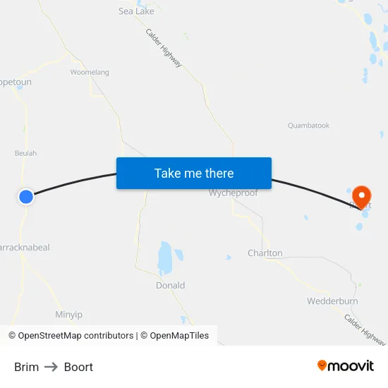 Brim to Boort map