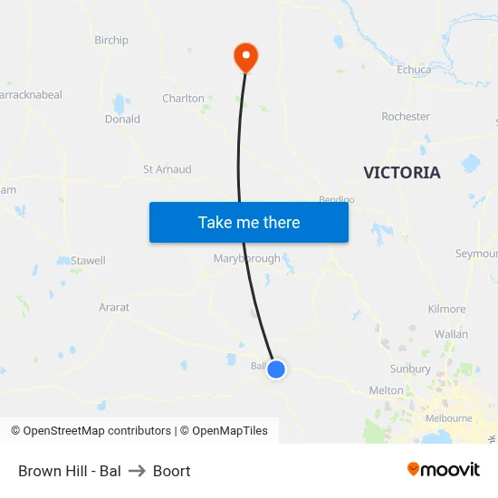 Brown Hill - Bal to Boort map