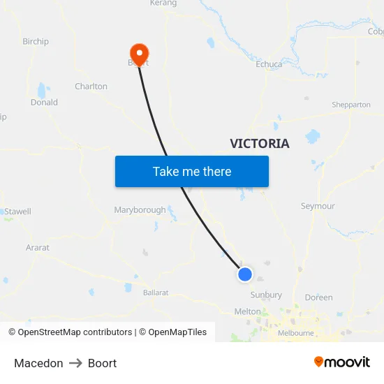 Macedon to Boort map