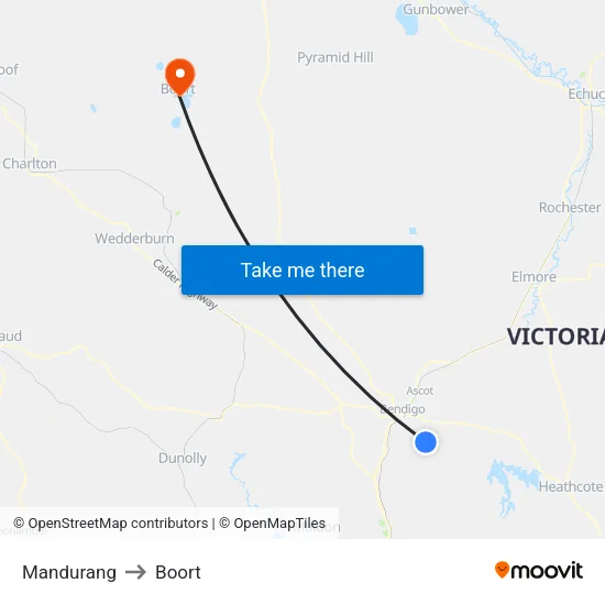 Mandurang to Boort map