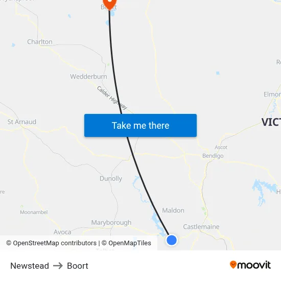 Newstead to Boort map