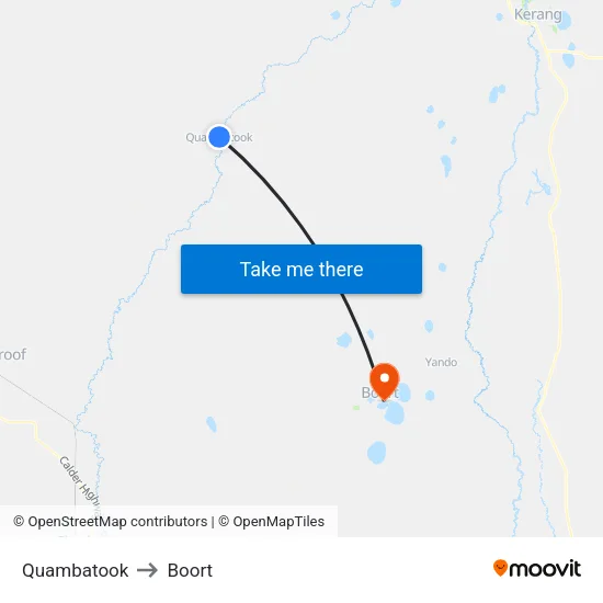 Quambatook to Boort map