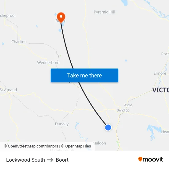 Lockwood South to Boort map