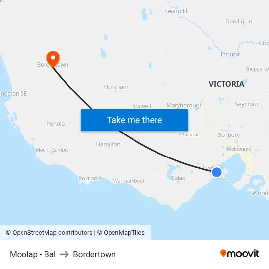 Moolap - Bal to Bordertown map