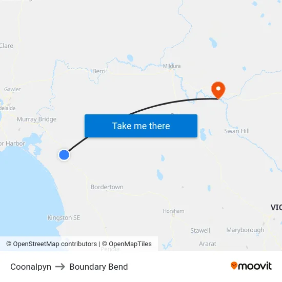 Coonalpyn to Boundary Bend map