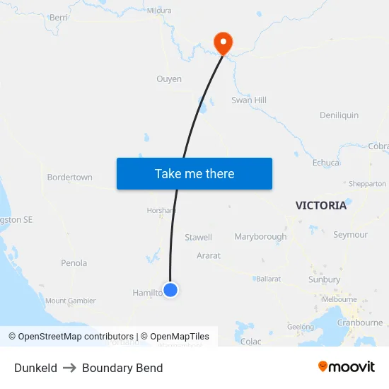 Dunkeld to Boundary Bend map