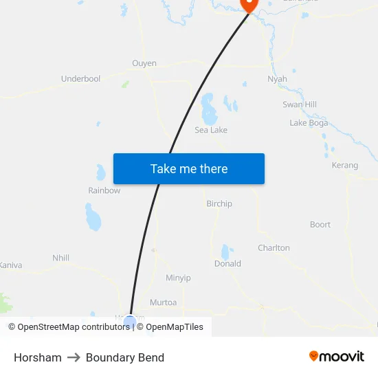 Horsham to Boundary Bend map