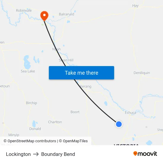 Lockington to Boundary Bend map