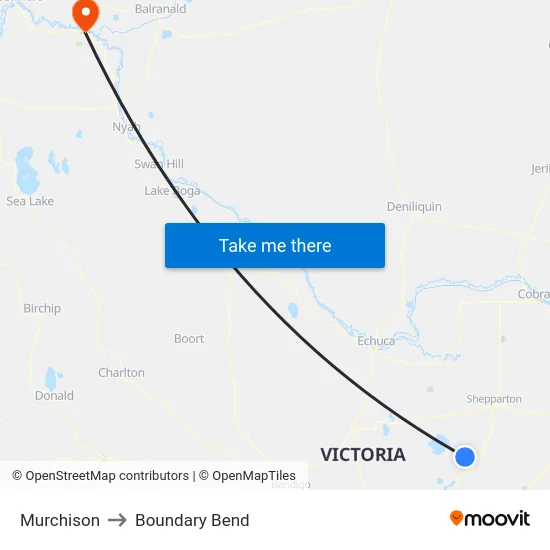 Murchison to Boundary Bend map