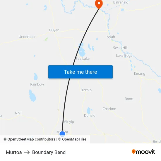 Murtoa to Boundary Bend map