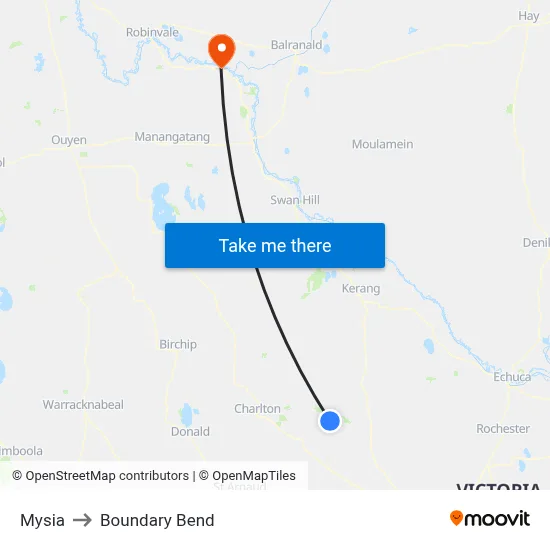 Mysia to Boundary Bend map
