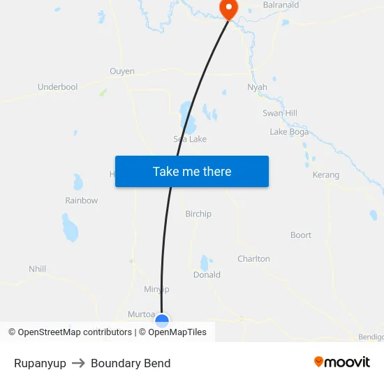 Rupanyup to Boundary Bend map