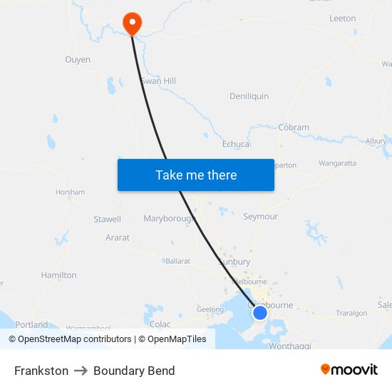 Frankston to Boundary Bend map