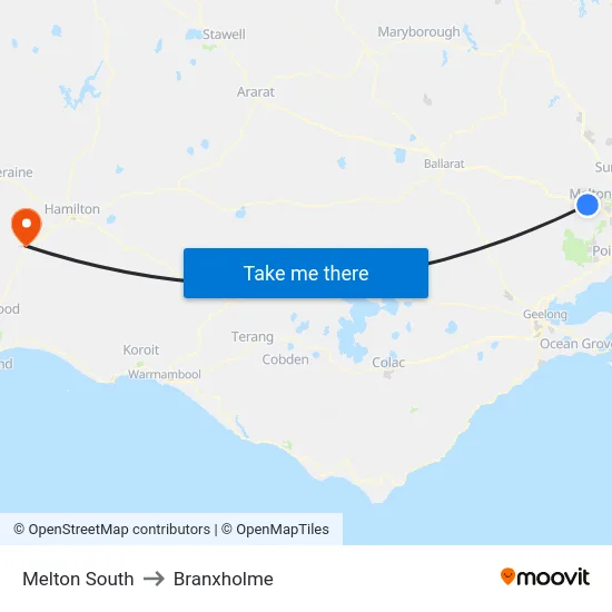 Melton South to Branxholme map