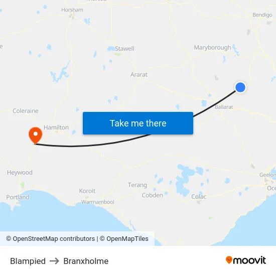 Blampied to Branxholme map