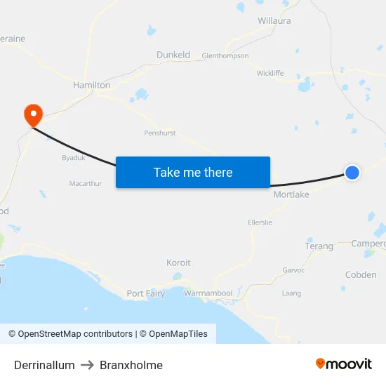 Derrinallum to Branxholme map