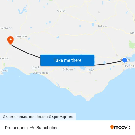 Drumcondra to Branxholme map