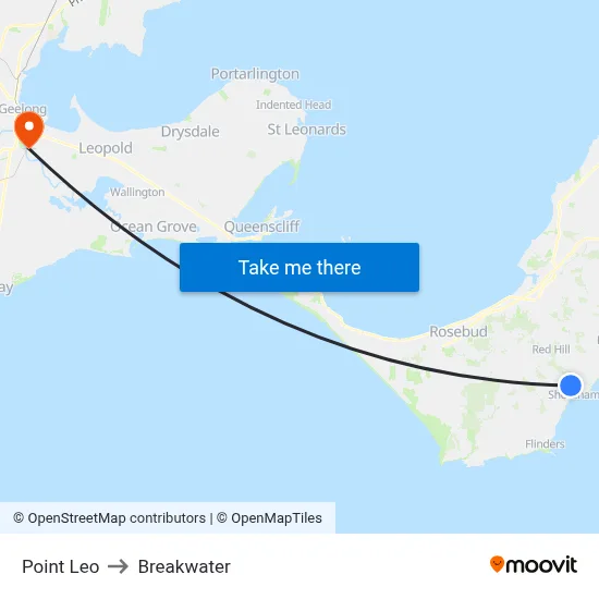 Point Leo to Breakwater map