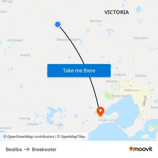 Bealiba to Breakwater map