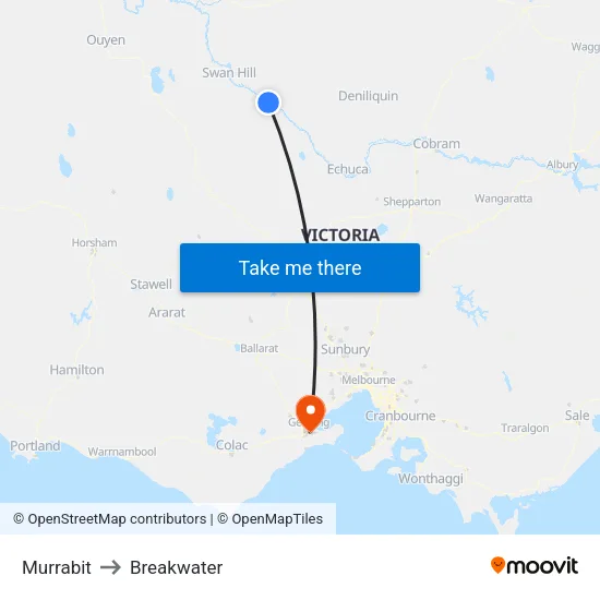 Murrabit to Breakwater map