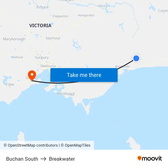 Buchan South to Breakwater map