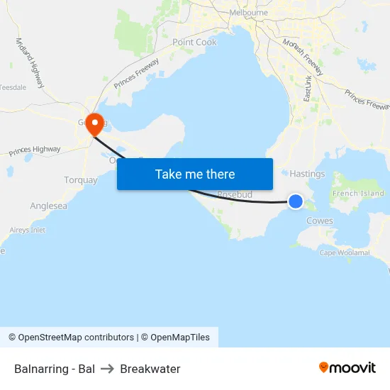 Balnarring - Bal to Breakwater map