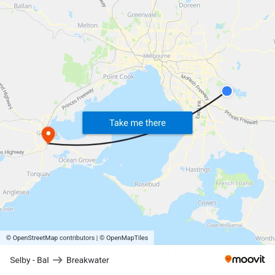 Selby - Bal to Breakwater map