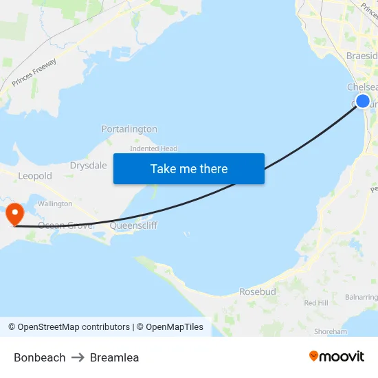 Bonbeach to Breamlea map