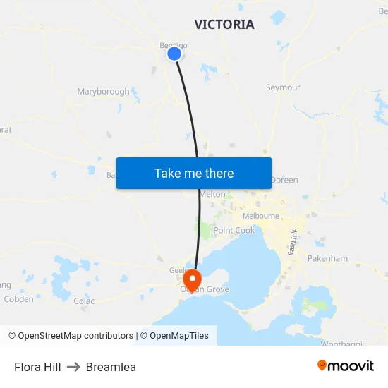 Flora Hill to Breamlea map