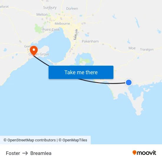 Foster to Breamlea map