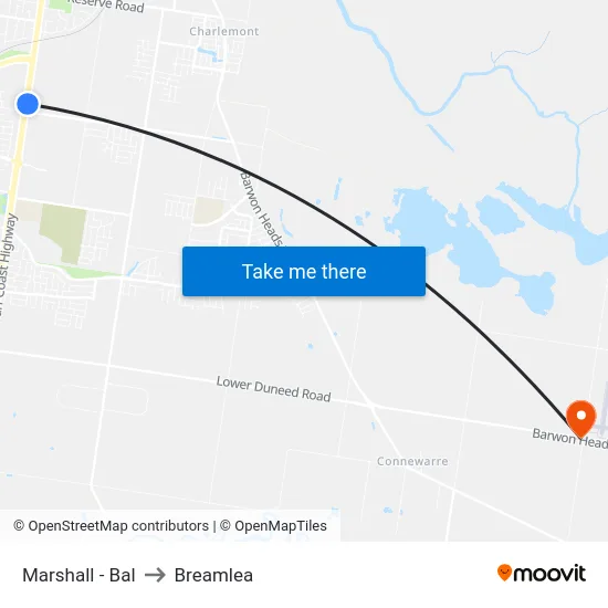 Marshall - Bal to Breamlea map