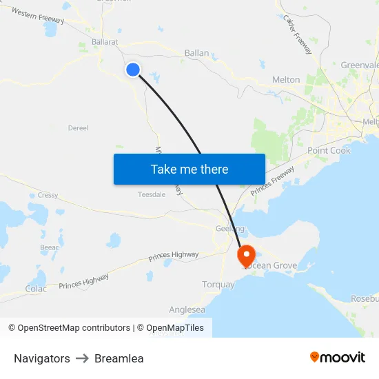 Navigators to Breamlea map